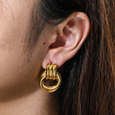 Fleurine Gold Knot Earrings, view 3