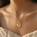 Elle Gold Heart Charm Necklace, view 6