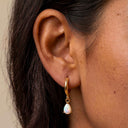 Orla Opal Teardrop Huggie Hoop Earrings
