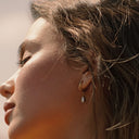 Orla Opal Teardrop Huggie Hoop Earrings, view 4
