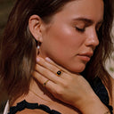 Orla Opal Teardrop Huggie Hoop Earrings, view 3