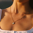 Mercy Opal Pendant Necklace with Gold Bezel