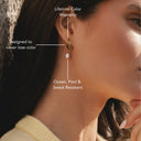Orla Opal Teardrop Huggie Hoop Earrings, view 7