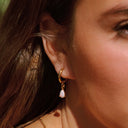 Orla Opal Teardrop Huggie Hoop Earrings, view 5