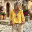 Amalia Ruffle Tie-Neck Blouse Effortless Summer Elegance