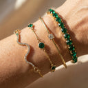 Sofia Gold and Emerald Green Bracelet Set