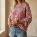 FARIASA FLORAL BOHO SWEATER