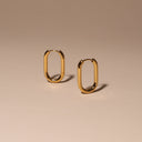 Jolie Gold Oval Hoop Earrings, view 3