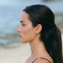 Jolie Gold Oval Hoop Earrings, view 2
