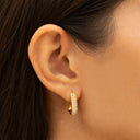 Francesca Sparkly Zircon Huggie Hoop Earrings