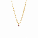 Penelope Gold Paperclip Chain Birthstone Necklace, view 2