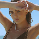 Maya Freshwater Pearl Paperclip Chain Necklace, view 3