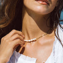 Maya Freshwater Pearl Paperclip Chain Necklace, view 7