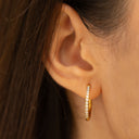 Raina Large Pavé Cubic Zirconia Hoop Earrings, view 3