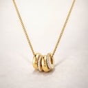 Rae Triple Disc Pendant Necklace with Clear Zircon Pavé, view 2