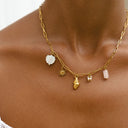 Ingrid Gold Seashell Charm Choker Necklace, view 5