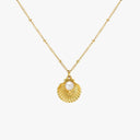 Marlowe Seashell Pendant Necklace with Freshwater Pearl, view 10
