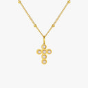 Lila Pearl Cross Pendant Necklace, view 4