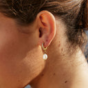 Salome Baroque Freshwater Pearl Drop Hoop Earrings, view 10