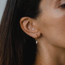 Perrine Freshwater Pearl Huggie Hoop Earrings, view 7