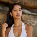 Mina Mother of Pearl Initial Necklace, view 5