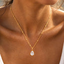 Alanna White Teardrop Stone Pendant Necklace