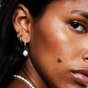 Salome Baroque Freshwater Pearl Drop Hoop Earrings, view 8