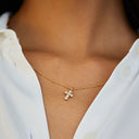 Lila Pearl Cross Pendant Necklace