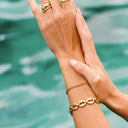 Blanche Layered Pebble and Beaded Chain Bracelet, view 5
