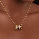 Rae Triple Disc Pendant Necklace with Clear Zircon Pavé