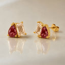 Flavia Personalised Toi et Moi Birthstone Stud Earrings, view 3