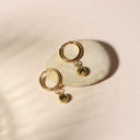 Sophia Birthstone Charm Huggie Hoop Earrings, view 5