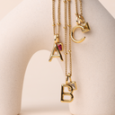 Vivian Initial & Birthstone Charm Necklace, view 20
