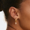 Rosella Rosé Oval Stone Hoop Drop Earrings
