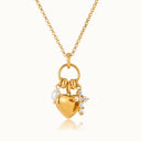 Una Gold Heart Charm Necklace in 18k gold plated stainless steel