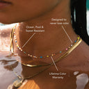 Cerys Rainbow Enamel Dainty Choker Necklace, view 2