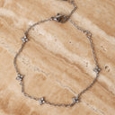 Gracie Quatrefoil Charm Bracelet with White Zircon, view 8