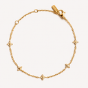Gracie Quatrefoil Charm Bracelet with White Zircon, view 2