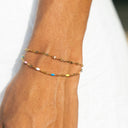 Helene Rainbow Double Layered Dainty Bracelet, view 8