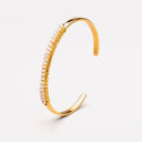 Zinnia Freshwater Pearl Gold Cuff Bracelet