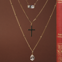 Arwen Dainty Cross Pendant Necklace, view 6