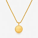 Jasmine Vintage Gold Ribbed Disc Necklace, view 3