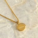 Hallie Gold Medallion Rope Chain Necklace, view 5