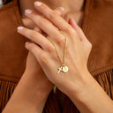 Kaia Gold Cross Initial Necklace, view 9
