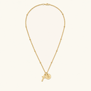 Kaia Gold Cross Initial Necklace, view 12