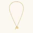 Kaia Gold Cross Initial Necklace, view 13