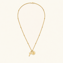 Kaia Gold Cross Initial Necklace, view 14
