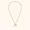 Kaia Gold Cross Initial Necklace, view 15