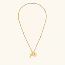 Kaia Gold Cross Initial Necklace, view 16