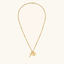 Kaia Gold Cross Initial Necklace, view 17